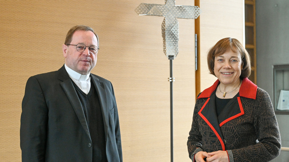 Annette Kurschus (re) und Georg Bätzing
