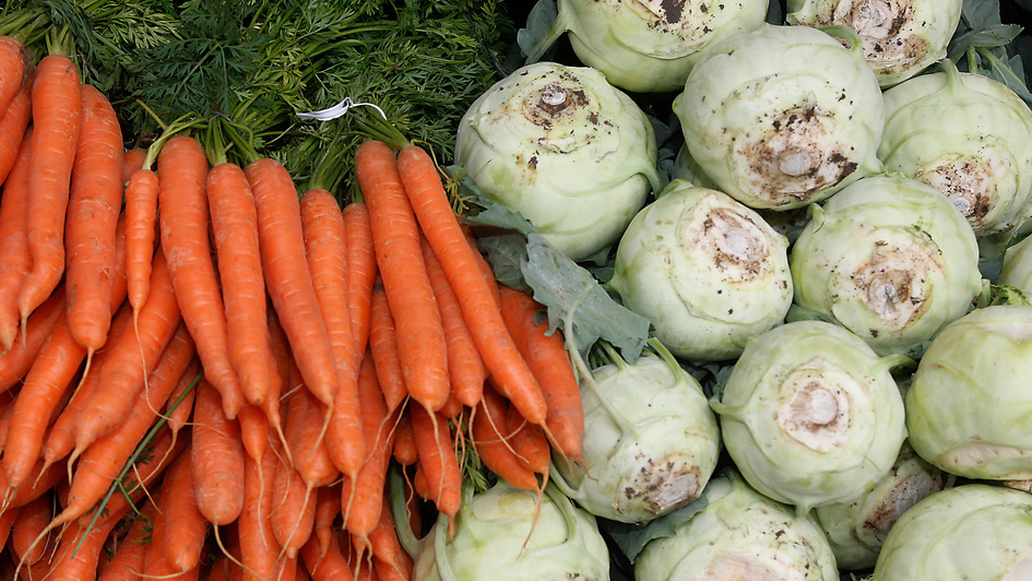 Gemüse: Karotten und Kohlrabi