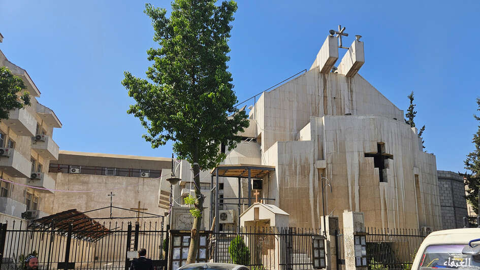 Die griechisch-orthodoxe Mar-Elias-Kirche in Damaskus: Bei einem Attentat  im Juni 2025 wurden hier 22 Gemeindemitglieder getötet