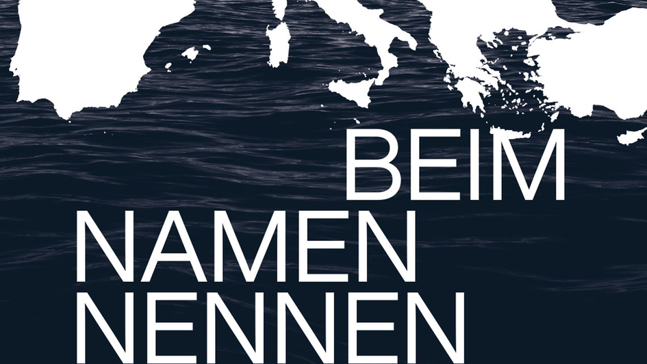 Aktion „Beim Namen nennen“ des Berliner Doms. Karte mit Schriftzug.