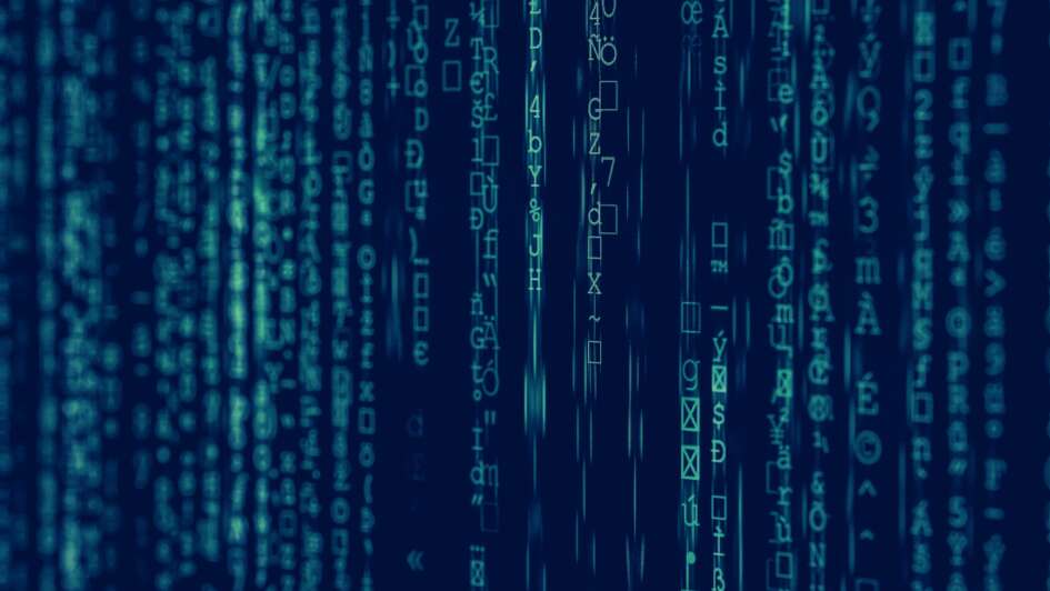 Programmiercode in blaugrün vor schwarzem Hintergrund Programmiercode in blaugrün vor schwarzem Hintergrund