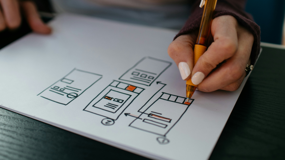 Planung eines Layouts auf Papier