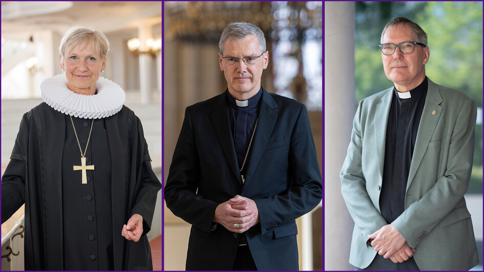Ratsvorsitzende der Evangelischen Kirche in Deutschland (EKD), Bischöfin Kirsten Fehrs, der Vorsitzende der Deutschen Bischofskonferenz, Bischof Dr. Heiner Wilmer, sowie der Vorsitzende der Arbeitsgemeinschaft Christlicher Kirchen in Deutschland (ACK), Re
