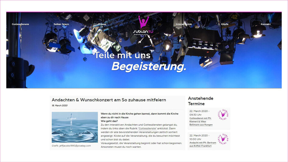 Screenshot der Webseite sublan.tv Screenshot der Webseite sublan.tv