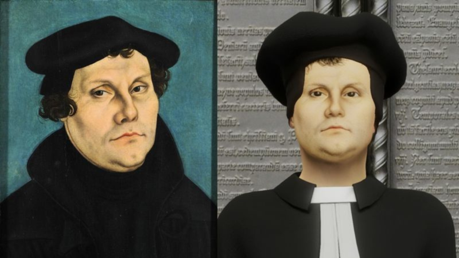 Bild von Martin Luther und Martin Luther KI Avatar