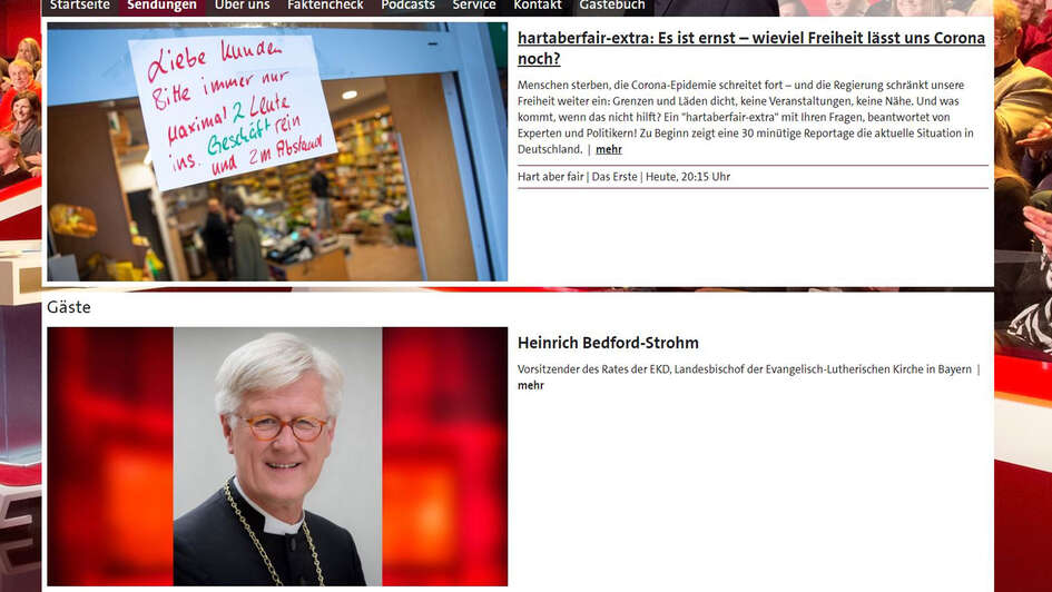 Screenshot - hartaberfair-extra mit Heinrich Bedford-Strohm Screenshot - hartaberfair-extra mit Heinrich Bedford-Strohm