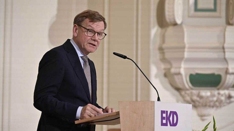 Bundesaussenminister Johann Wadephul (CDU) spricht am Mittwoch (24.06.2026) beim Johannisempfang in der Franzoesischen Friedrichstadtkirche am Gendarmenmarkt in Berlin.