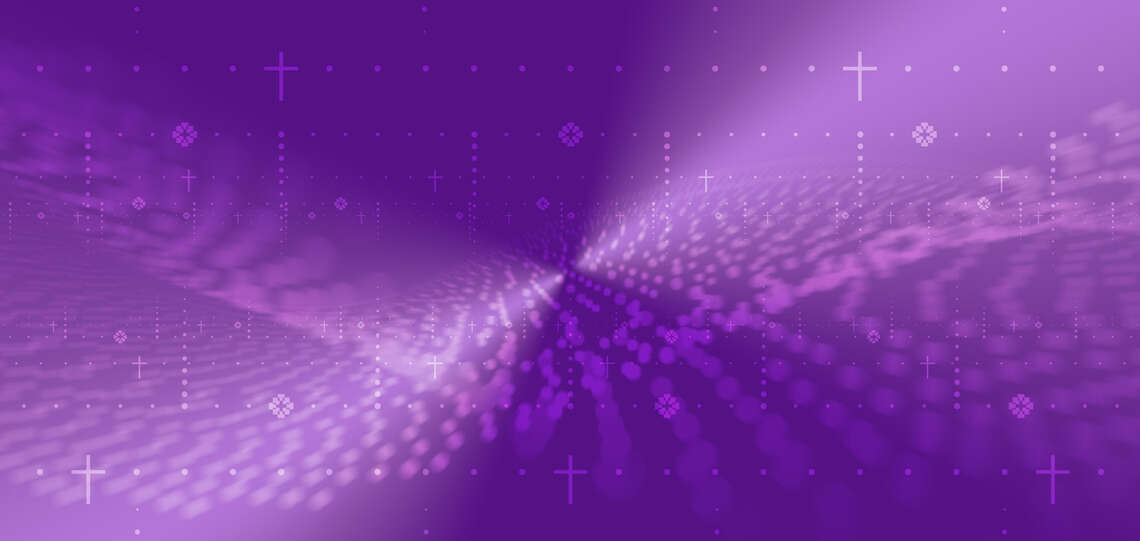  Violetter, abstrakter Hintergrund zur EKD-Synode 2026.