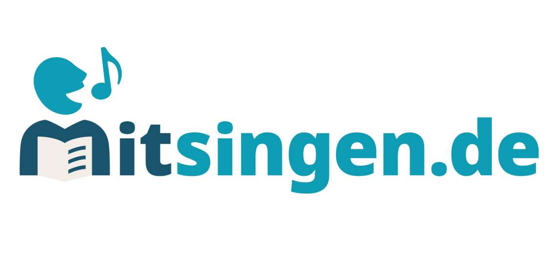 Logo, Schriftzug mitsingen.de in verschiedenen Blautönen