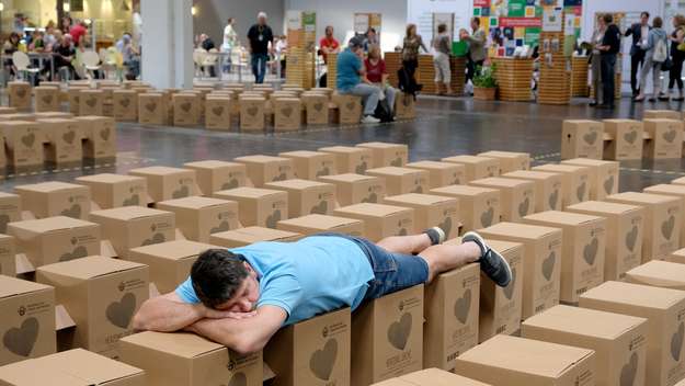 Ruhepause auf dem Kirchentag in Dortmund