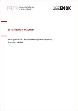 Titelseite der Stellungnahme „Zur Situation in Syrien“ der Exekutive der Evangelischen Mittelost-Kommission der EKD.