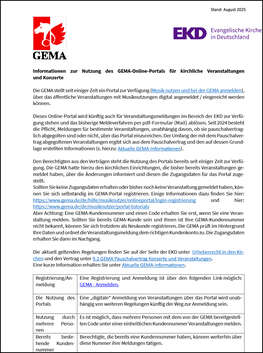 Cover der Informationen zur Nutzung des GEMA-Online-Portals Cover der Informationen zur Nutzung des GEMA-Online-Portals