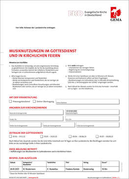 GEMA Meldebogen