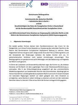 Erste Seite der Stellungnahme Erste Seite der Stellungnahme