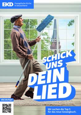 Singender Mann mit Wischer Singender Mann mit Wischer