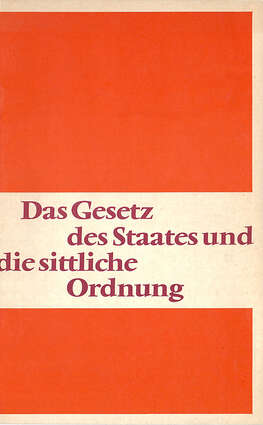 Cover EKD Texte Das Gesetz des Staates und die sittliche Ordnung