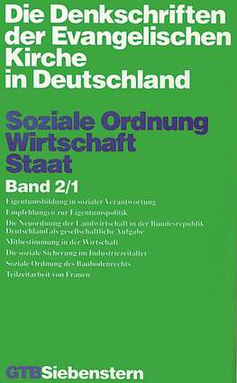 Cover EKD Texte Soziale Ordnung – Wirtschaft - Staat Band 2 / 1