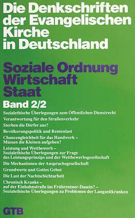 Cover EKD Texte Soziale Ordnung – Wirtschaft - Staat Band 2 / 2