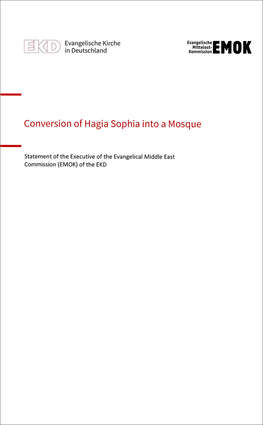 Cover Conversion of Hagia Sophia into a Mosque