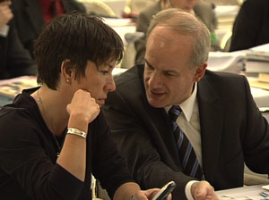Margot Käßmann und Peter Hahne im Gespräch. 